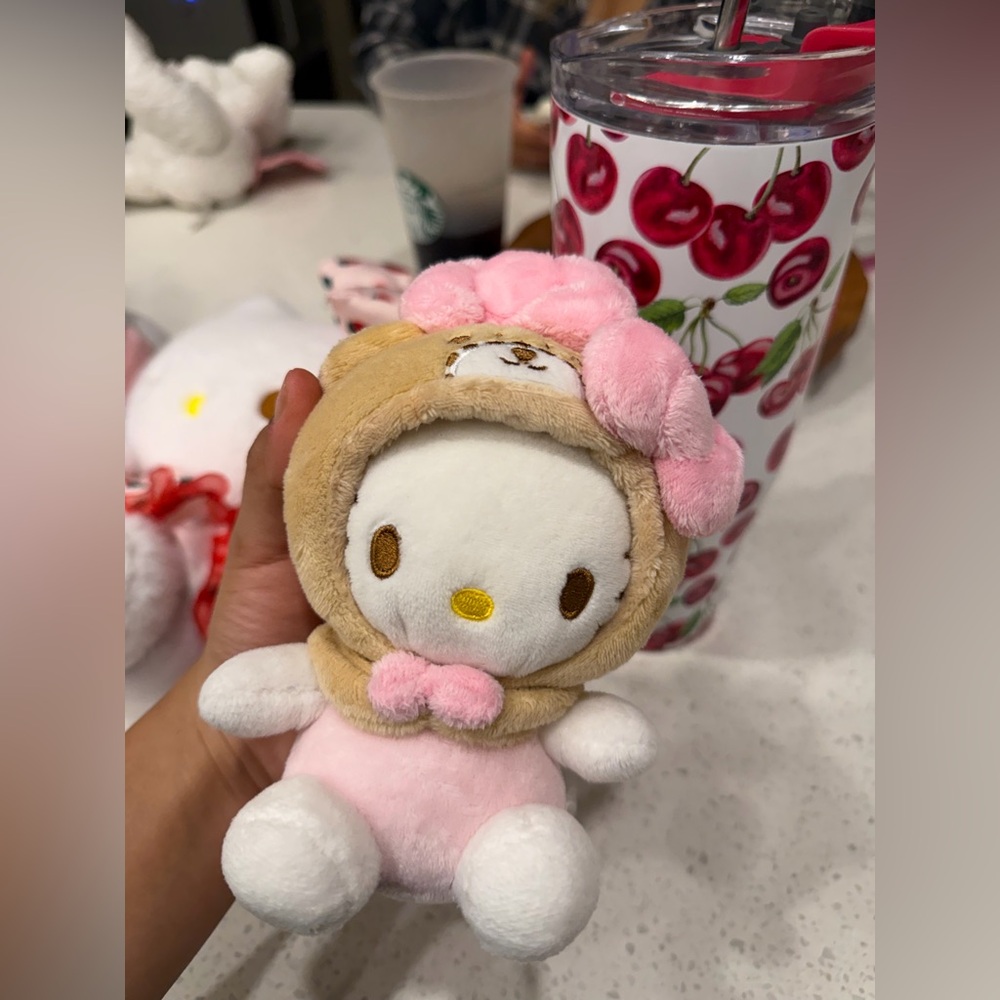 Cute Plush Toy with Pink and Brown Details